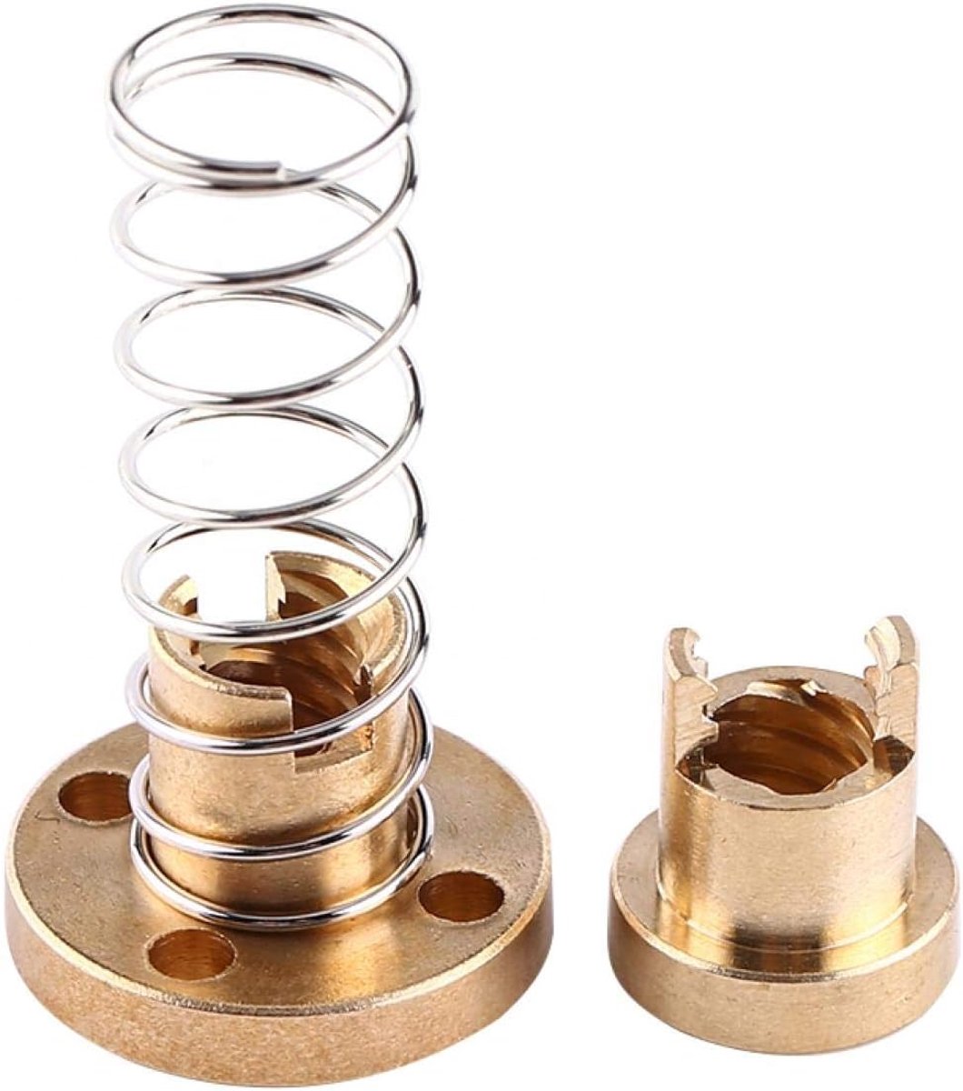 SnelShoppen - T8 Koper Veernut voor 3D Printer met ACME Draad 8mm - Hoogwaardige Messing, Precisie Onderdelen voor DIY 3D Printers en Graveermachines
