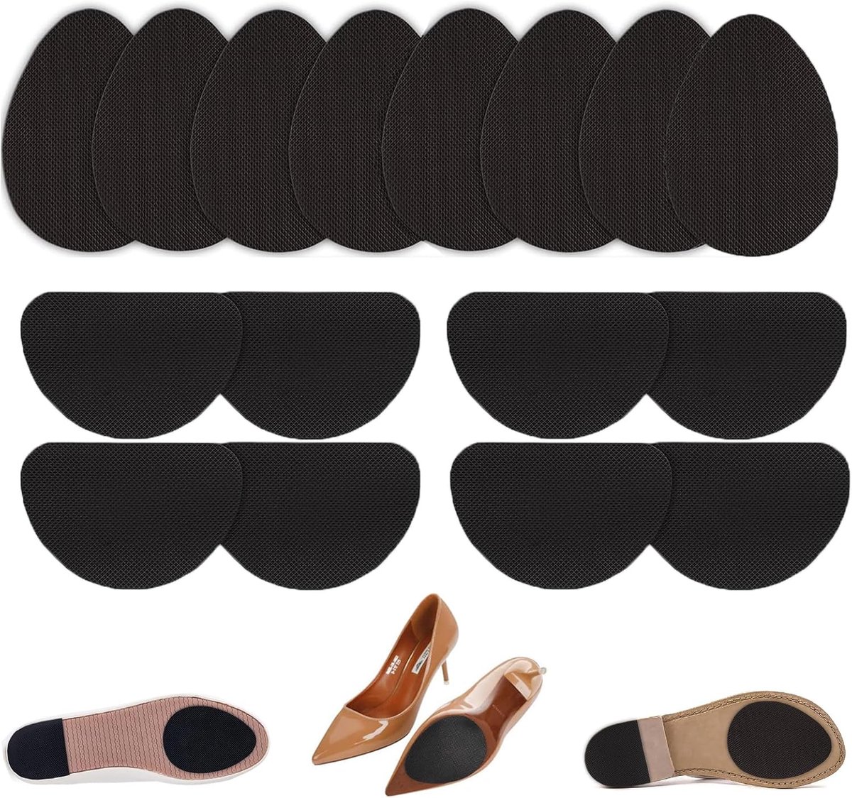 Rubberen zolen om op te plakken, 16 stuks, antislip, zelfklevend - ShopVlot