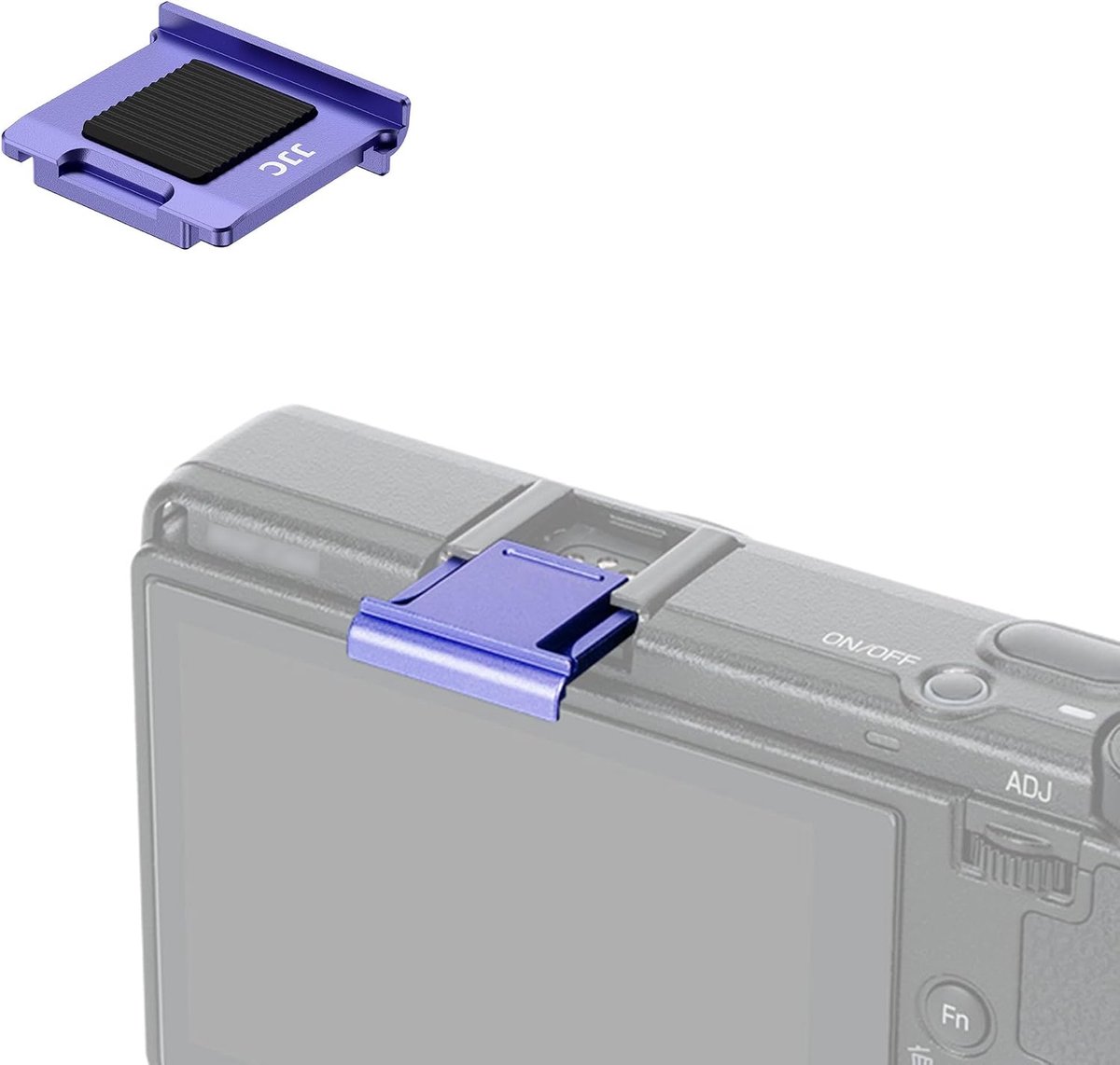SnelShoppen - JJC Metalen Hotshoe Cover met Siliconen Plaat voor Ricoh GR4, GR IV HDF, Monochrome Digitale Camera, Bescherming tegen Stof, Vlekken en