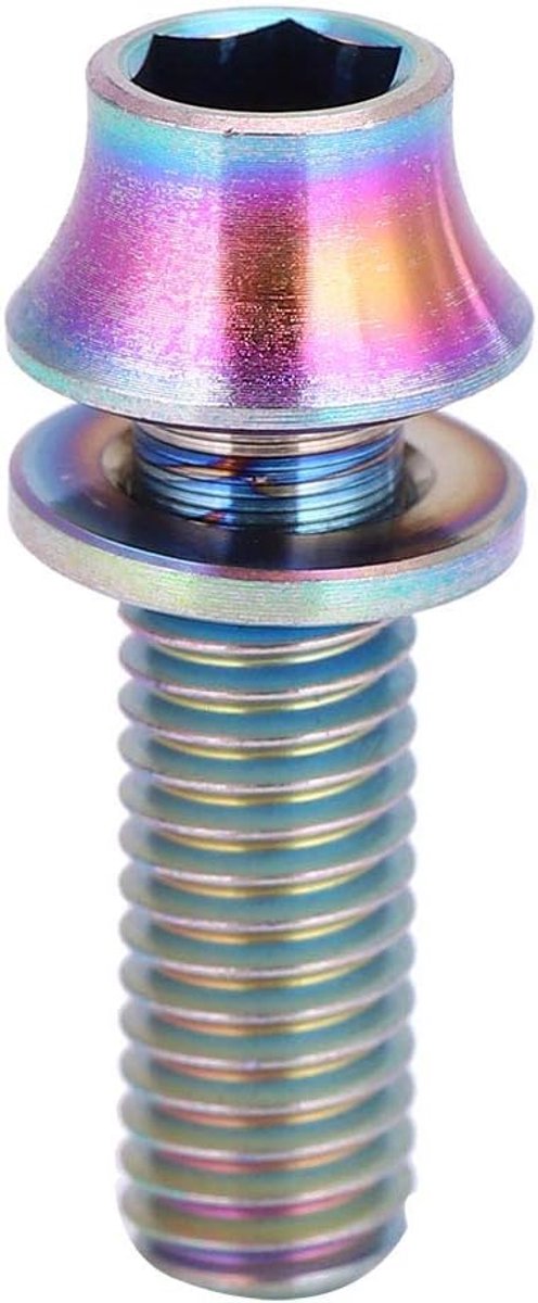 SnelShoppen - MTB Waterfleshouder Bevestigingsschroeven Titanium Legering M5x12/16mm met Wasmachine - Anticorrosie, Sterk en Duurzaam