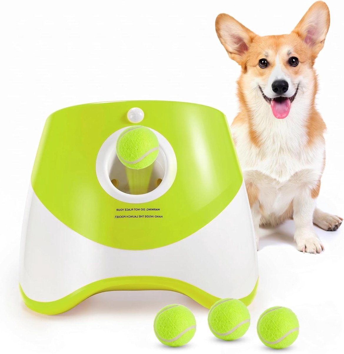 Ballenwerper Hond - Interactieve Werper - Actief Spel - 3 Werpafstanden - 3 Ballen - Groen