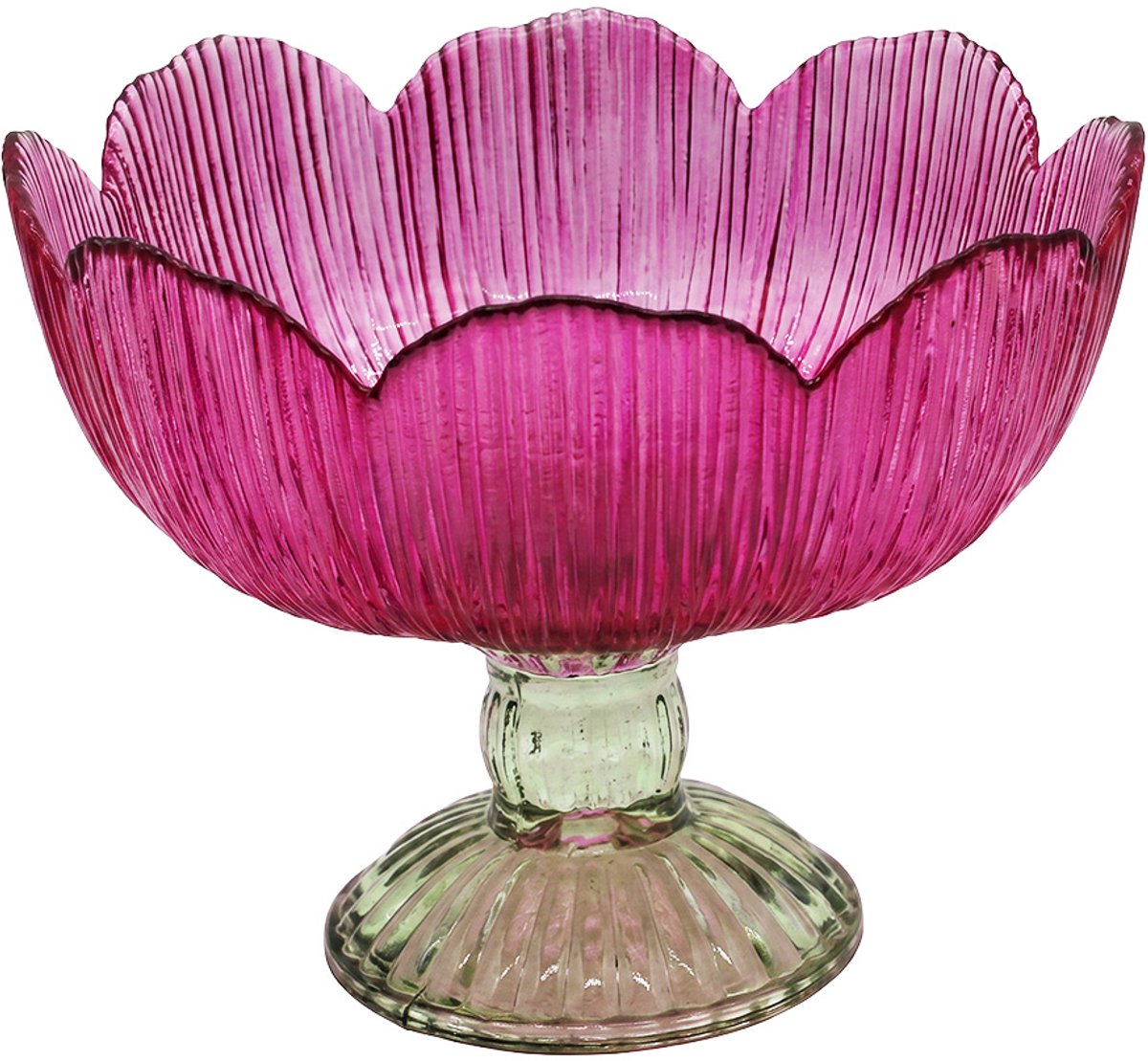 Clayre & Eef Waxinelichthouder Roze Glas