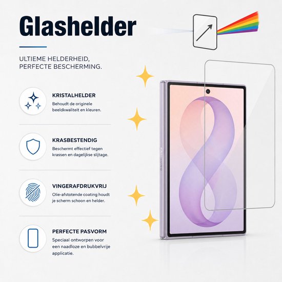 Kristalheldere screenprotector voor Samsung Galaxy Z Fold. Krasbestendig en vinger-afdruk vrij.