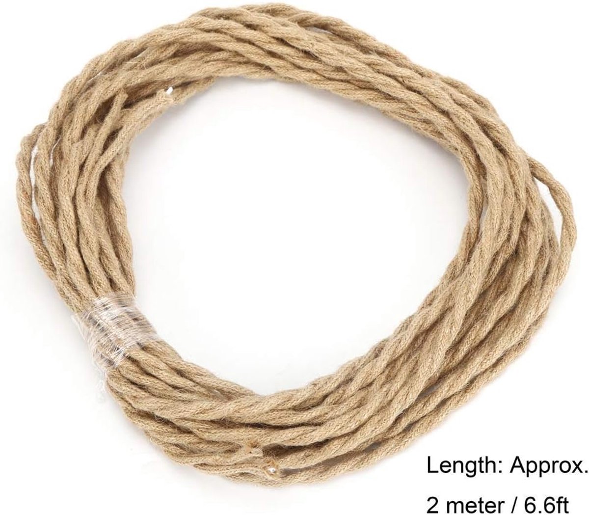 SnelShoppen - Vintage elektriciteitsdraad DIY kabel 0.75 mm2 koper met henneptouw voor hanglampen, duurzaam en kleurvast, ideaal voor sfeervolle verli