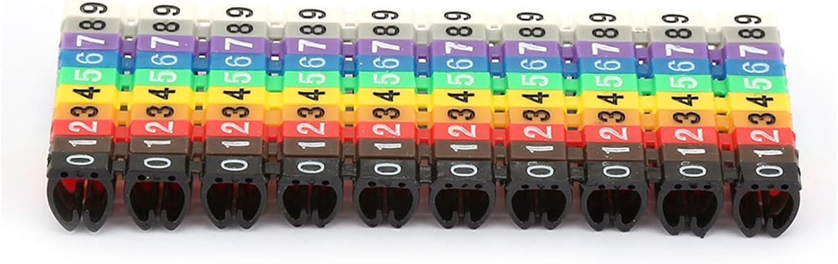 SnelShoppen - 100 Stuks Kleurige Kabelmarker Clips - Clip-on Design - Duurzaam Plastic - 6mm² - Voor Kleurgecodeerde Kabels - Handig en Tijd Besparend