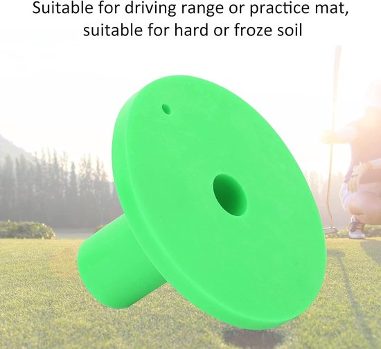 Rubber Golf Tee Holder - Golf Rubber Tee Holders - Training Ball Tees Holder - Golf Ball Holder voor Oefening & Driving Range Mats (GREEN) — afbeelding 2