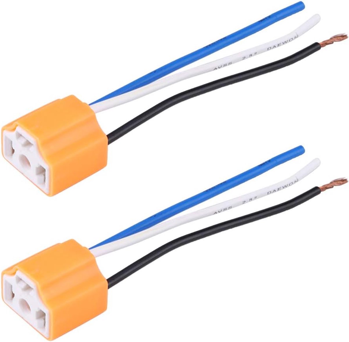 SnelShoppen - 2 Stuks Vrouwelijke Keramische Koplamp Connector Plug Adapter Socket H4/9003/HB2 - Hoogwaardige LED Lamp Socket voor Vervanging en Uitbr