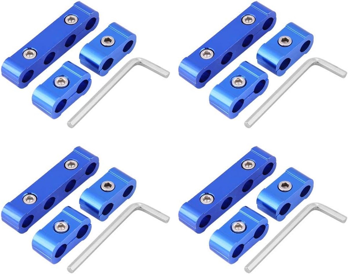 SnelShoppen - 12-delige Slangafscheider Klemset voor Bougiekabels, Aluminium Legering, Geschikt voor 8 mm, 9 mm, 10 mm, Universeel Gebruik