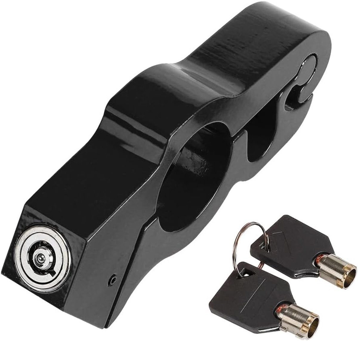 SnelShoppen - Motorfiets Handvat Slot, Aluminium Legering Anti-Diefstal Beveiliging, Multifunctioneel, Zwart, Geschikt voor Moped en Off-Road Voertuig