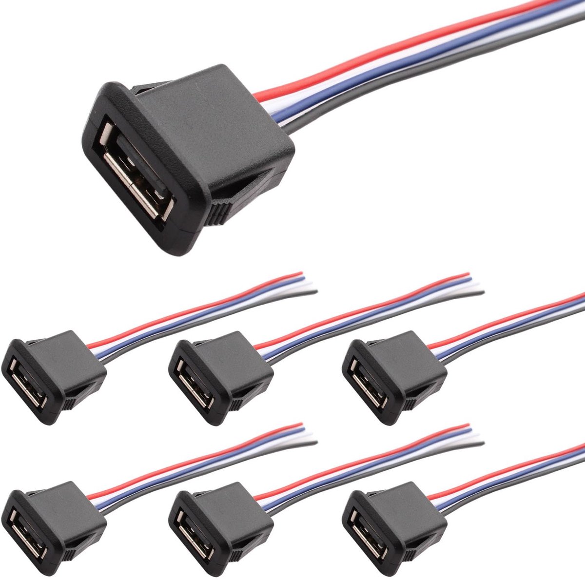 USB A aansluiting flush-mounted - 6 stuks - 4-polige micro USB-A connector - stabiele prestaties - ShopVlot