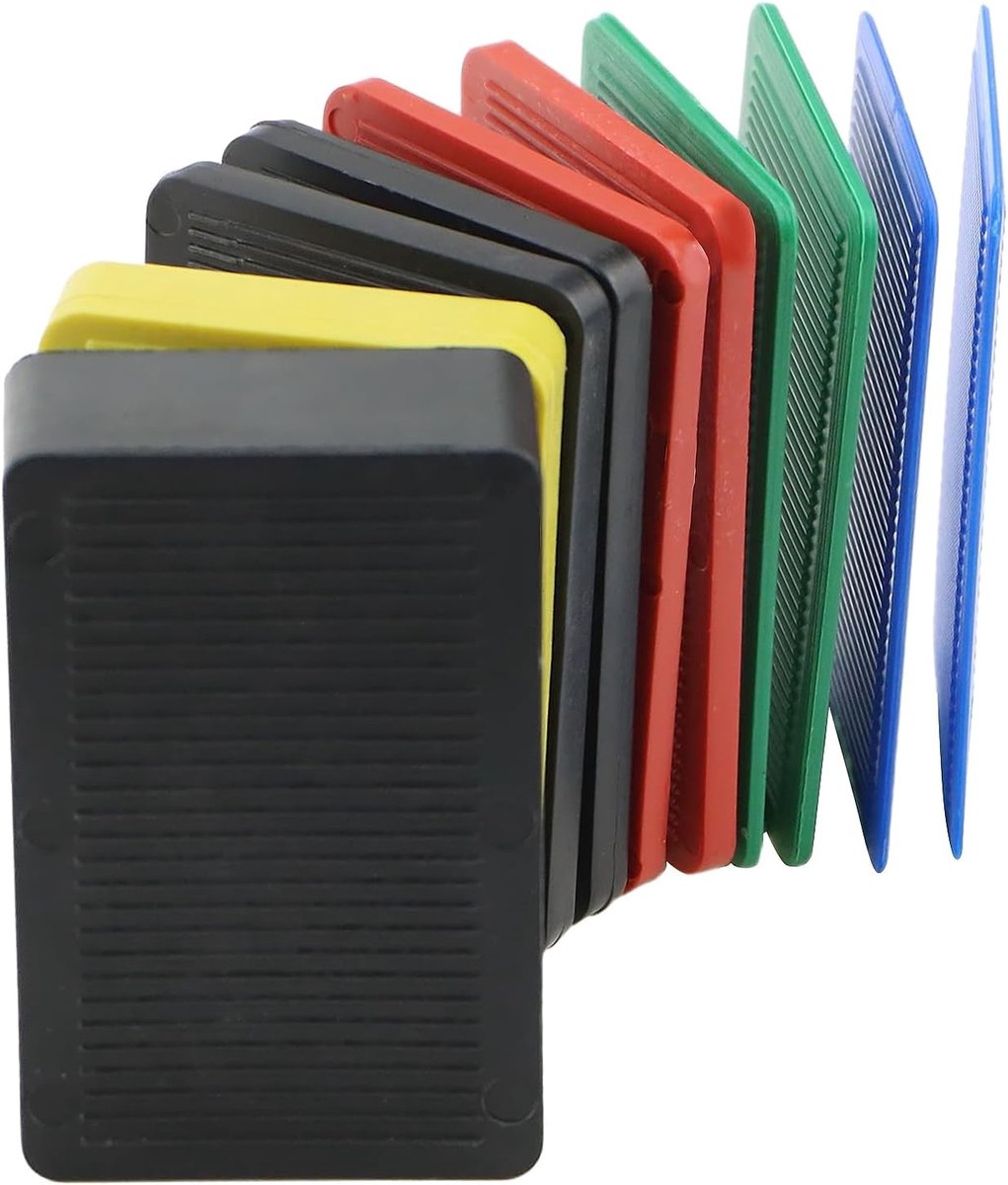 SnelShoppen - Pack van 80 Plastic Pads, 40 x 60 mm, Multi-kleurige Plastic Plate Basisplaten, 6 Dikte Maten van 2 tot 20 mm voor Meubels, Vensters en