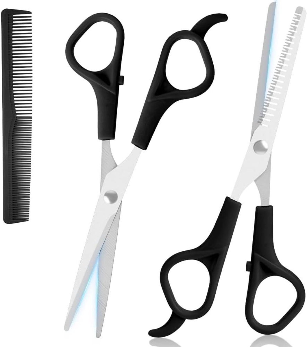 Kappersschaar Set - Haarverdunner Kam - Professioneel Knippen - Roestvrij Staal - 15 cm - Zwart