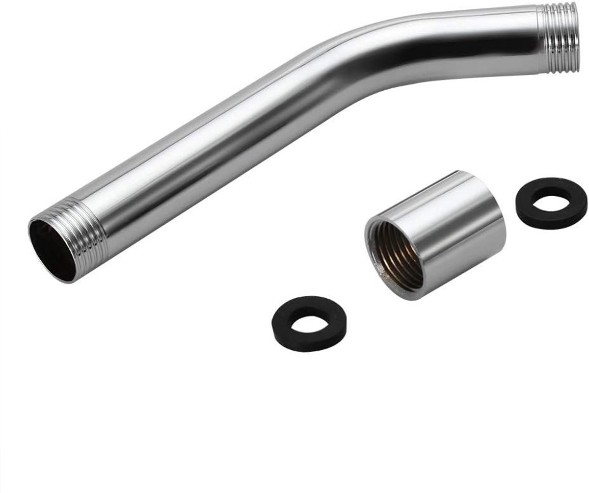 SnelShoppen - Douchekop Verlengbuis 20cm - G1/2 Draad - RVS Douchearm Extensie - Geschikt voor Handdouches - Badaccessoires - Chroom