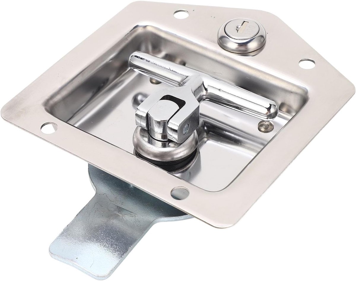 SnelShoppen - Flush-Mounted Lock, Deur Lock voor Toolbox, T-Handgreep Slot voor Trailer, RV en Truck, RVS met 2 Sleutels, Veilig en Duurzaam