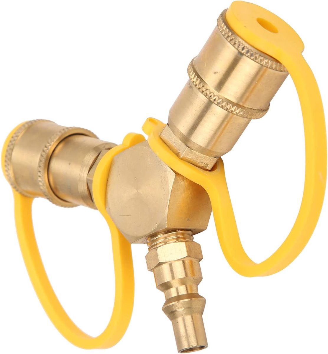 SnelShoppen - 1/4 inch RV Propaan 3 Spuitmond Splitser Adapter, Eenvoudig te Installeren LPG Pijp Aansluiting NPT Standaard Draad Messing Snelle Koppe