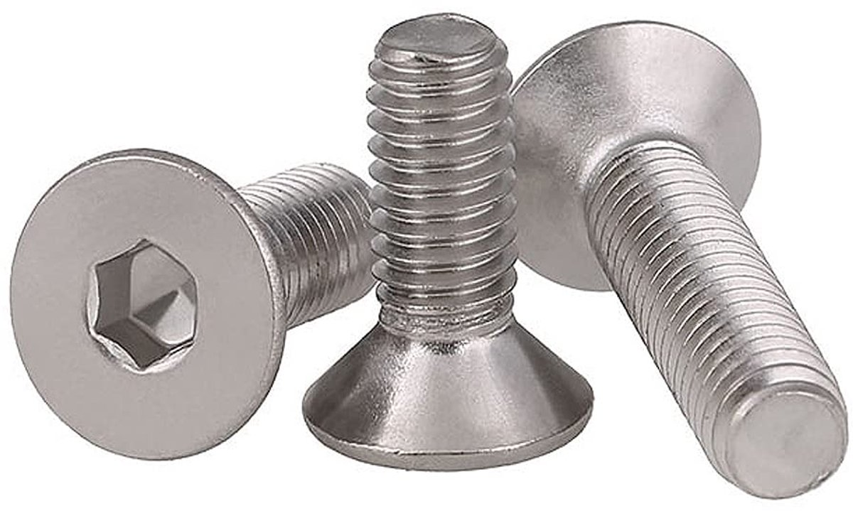 SnelShoppen - 304 RVS Countersunk Kop Machine Schroeven Platte Kop Allen Bouten M3x25mm (50 Stuks) - Roestvrij, Corrosiebestendig, Ideaal voor Smalle