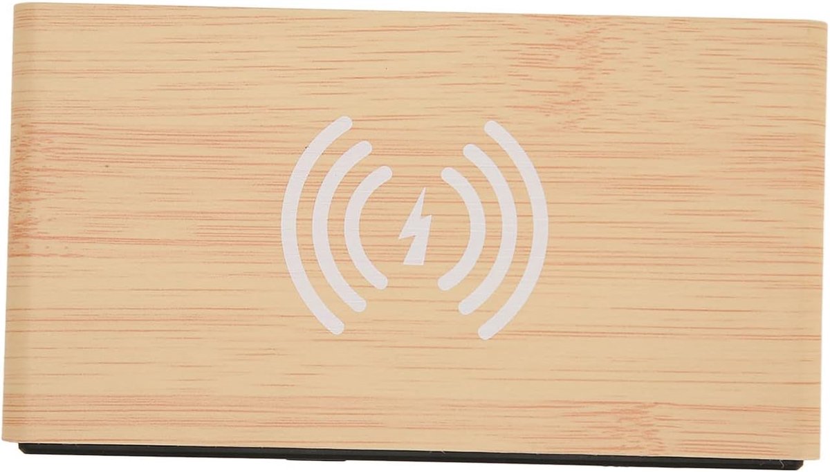 SnelShoppen - Houten Digitale Oplader Klok, Stille Houten Digitale Wekker met 3 Niveaus Dimmer en Dubbel Scherm voor Slaapkamer en Thuisdecoratie
