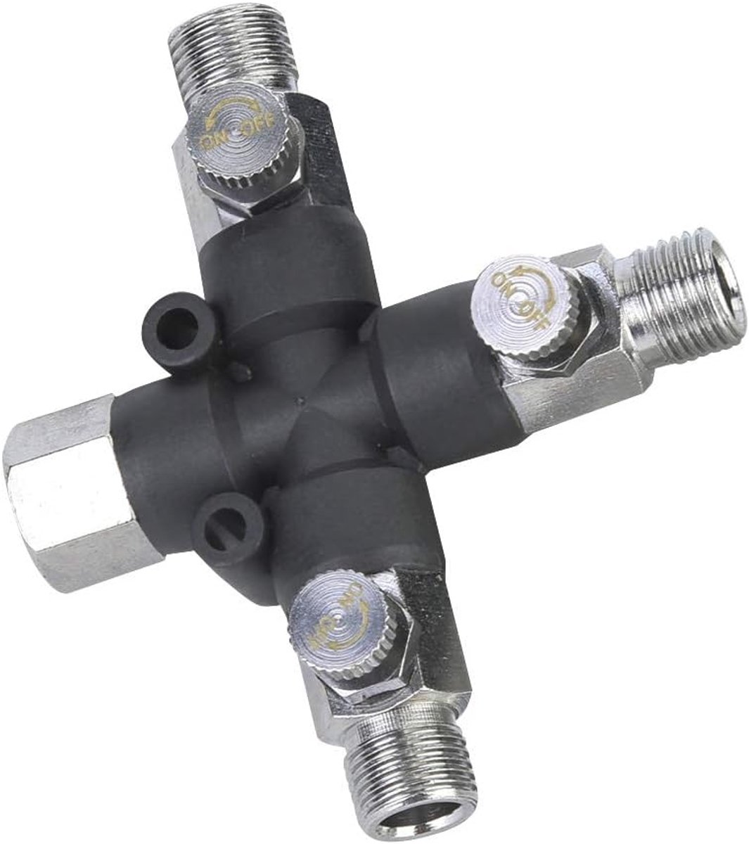SnelShoppen - Metal Air Hose Divider voor Airbrush Accessoires met 1/8 Draad - Ideaal voor Mini Compressor, Verstelbaar Gasvolume, Verbinding voor Dri