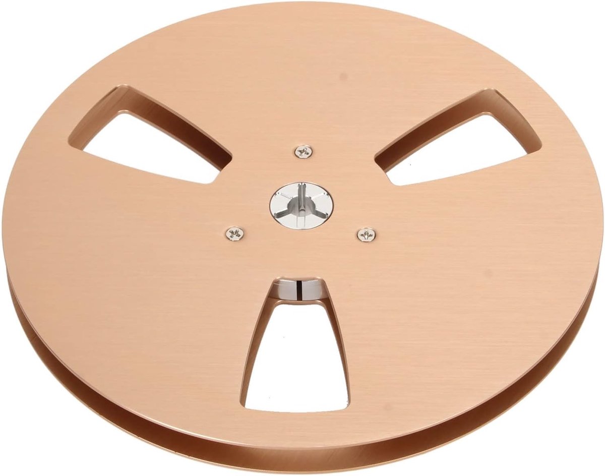 SnelShoppen - Lege Opname Spoel 7 Inch 3 Gaten Open Spoel Geluidsband Lege Spoel voor 1/4 Inch Tape Spelers Professionele Aluminium Coils (Goud)