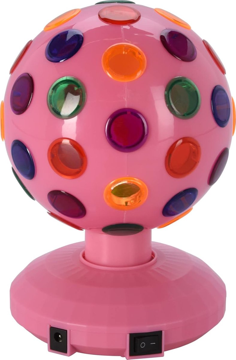 SnelShoppen - MIJOMA 3 LED Disco Lamp, Retro Stijl, 360° Rotatable, Disco Bal, Feestverlichting, Party Light, LED Bal Lamp (Roze)
