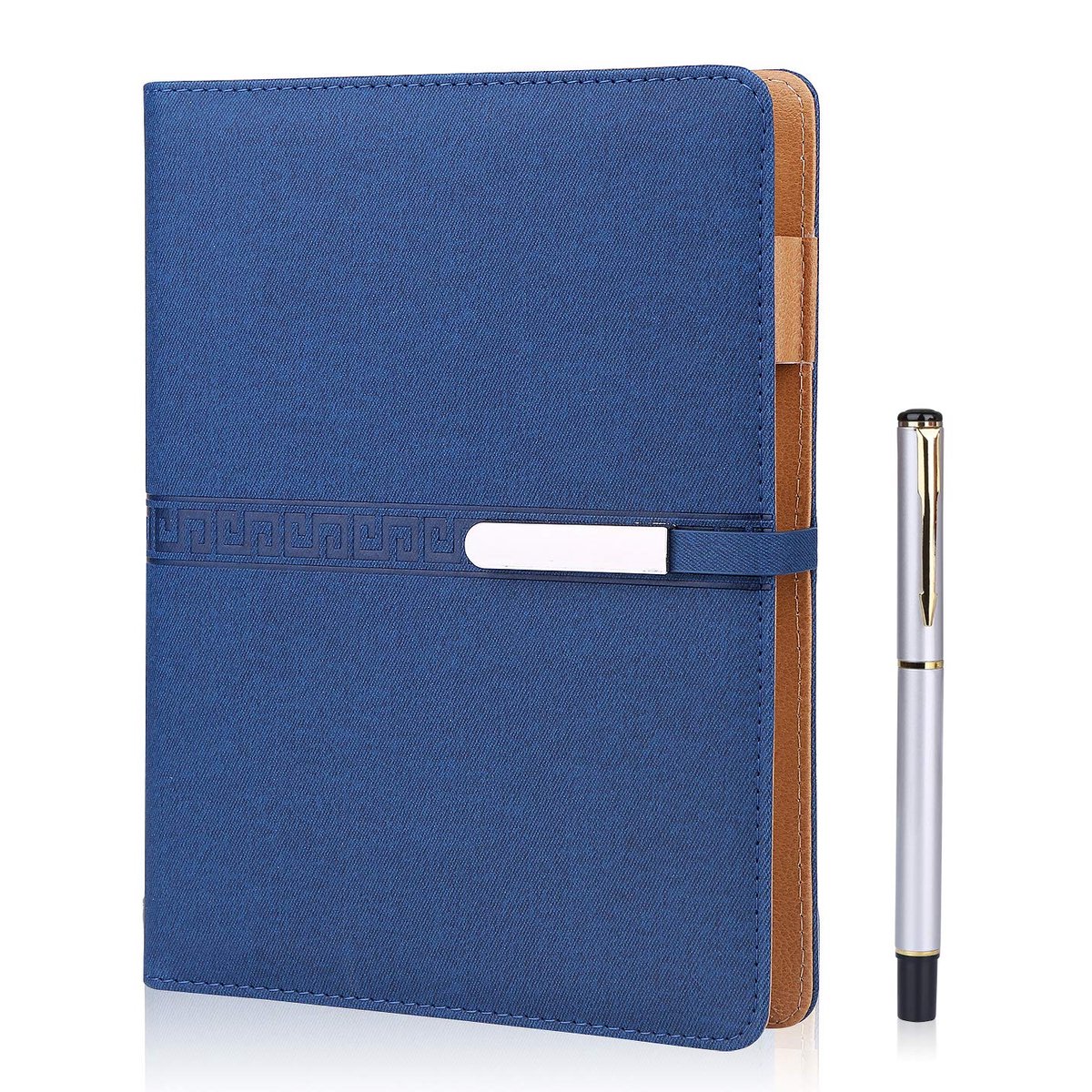 SnelShoppen - A5 gelinieerd notitieboek, 6-rings navulbaar hardcover met pennenhouder, 100 vellen schrijfblokken, dagboek voor kantoor en school