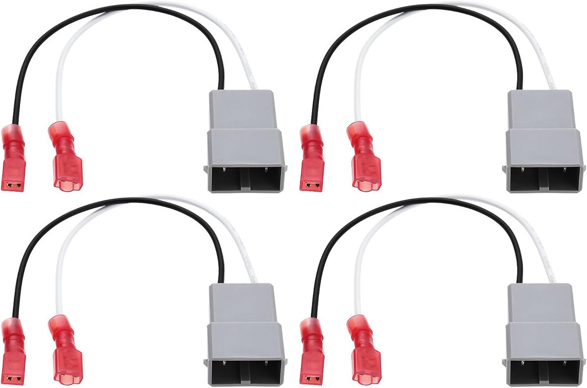 SnelShoppen - 4 Stuks 12V Speaker Adapter Plug 2-Pin Kabel Loom Geschikt voor Honda Accord Civic CR-V CR-X CR-Z FR-V H-RV - Voor Aftermarket Luidsprek