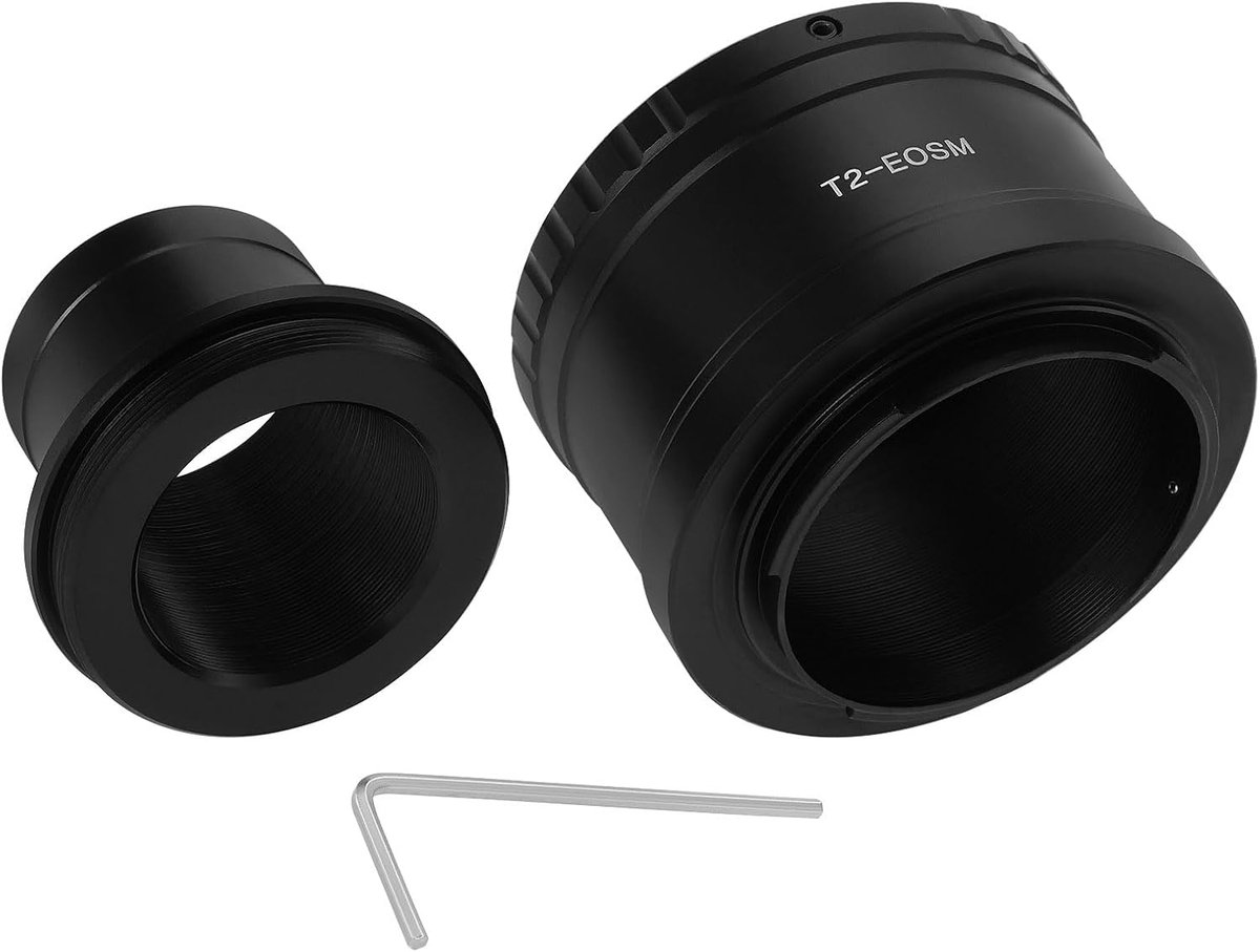 SnelShoppen - T2-EOS M Camera Telescope Lens Mount Adapter Set met 1.25 inch Telescope Adapter Ring voor Canon EOS M M2 M3 M5 M6 M10 M50 M100 M200