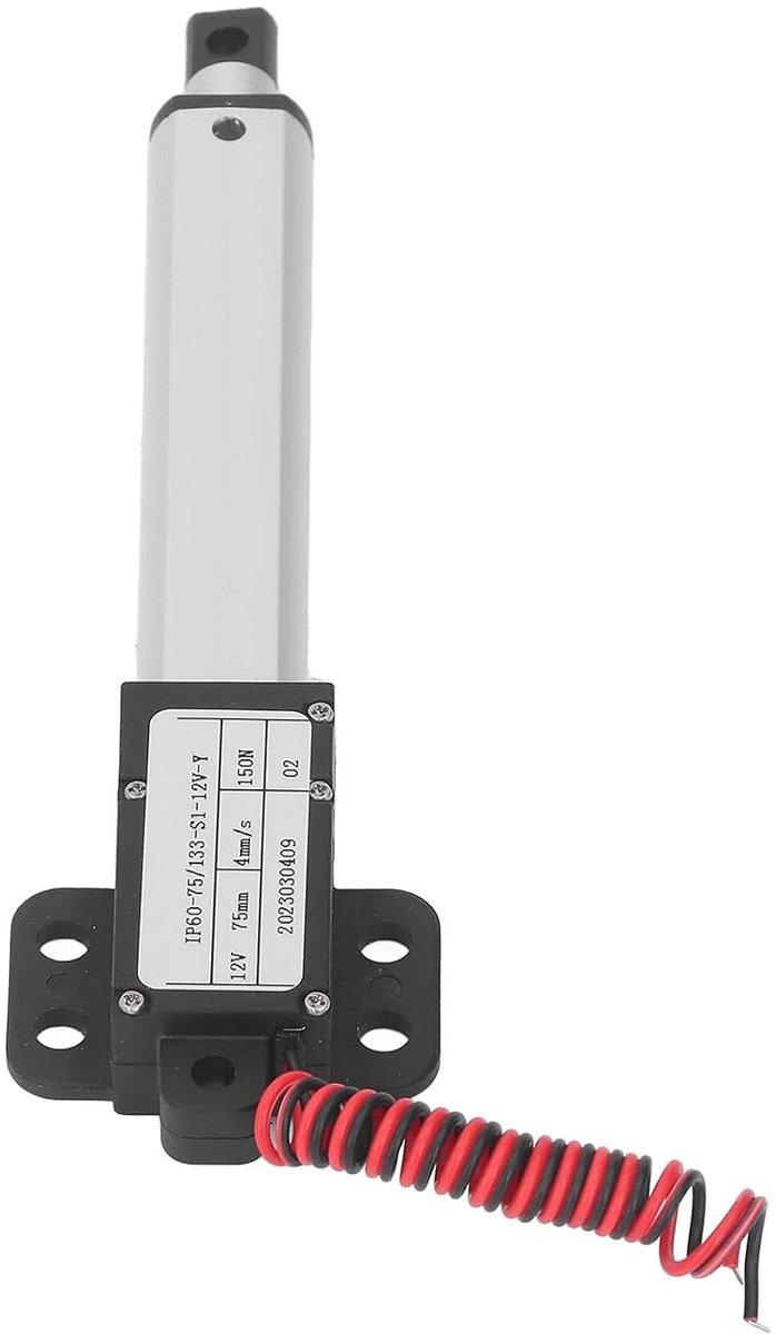 SnelShoppen - Elektrische Micro Lineaire Actuator 75mm Slag, Robuuste Mini Lineaire Actuator van Aluminium Legering 12V met Beugel en Hoge Duurzaamhei