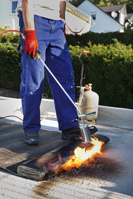Aanwarmbrander Propaan - Onkruidbrander Bitumenbrander - Onkruid Verdelgen - Inclusief Gasslang Regelaar - 5 meter slang - Zwart — afbeelding 2
