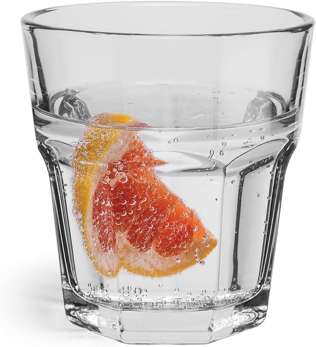 Drinkglazen Set - Transparant - 230 ml - Vintage Tumbler Glazen - Voor Water, Sap en Cocktails
