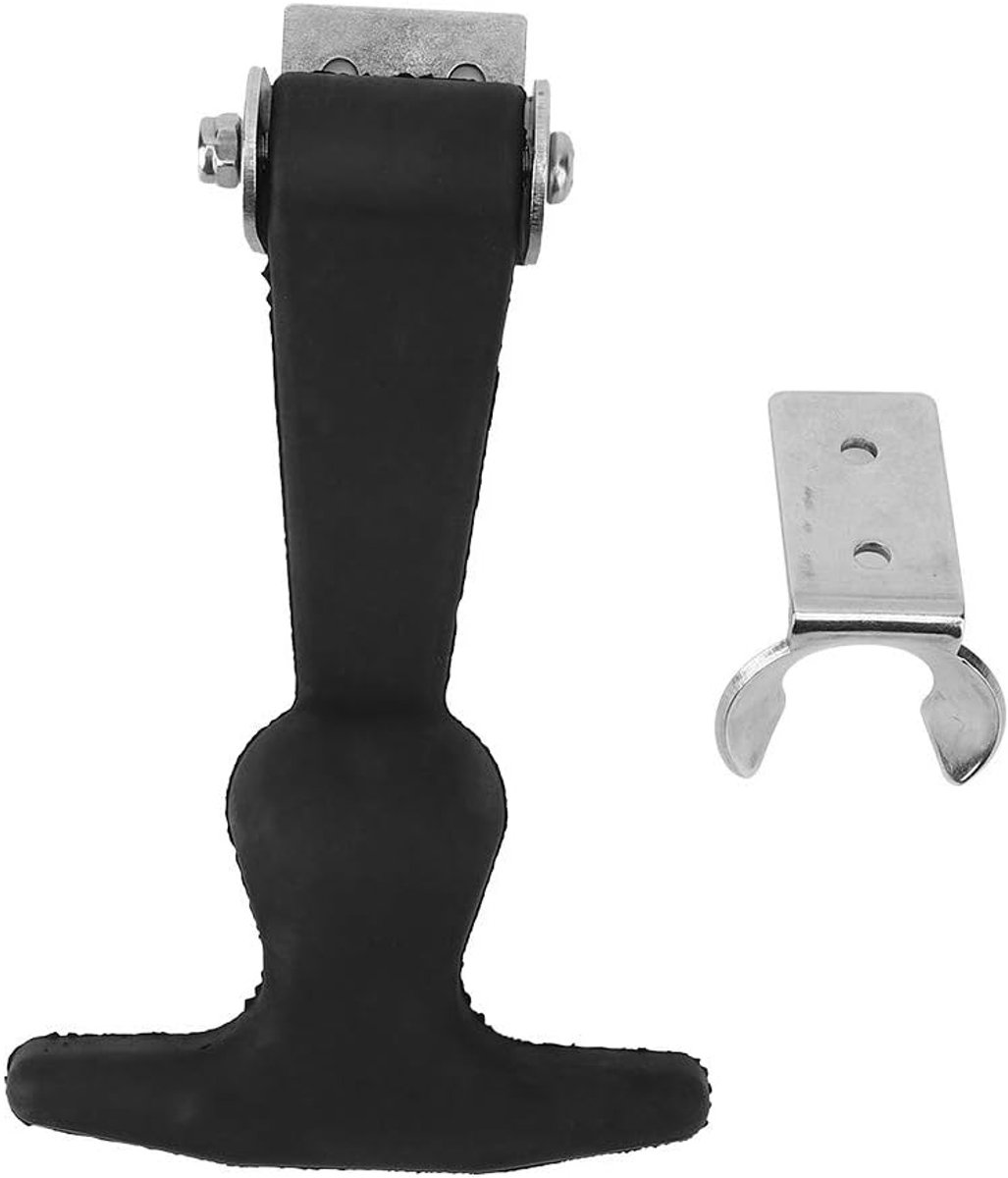 SnelShoppen - Rubber Hasp Elastisch RVS Bevestigingsmateriaal Rubber Kap Sluiting Flexibele T-Handvat Hasp Rubber Flexibele Treksluitingen Zwart met B