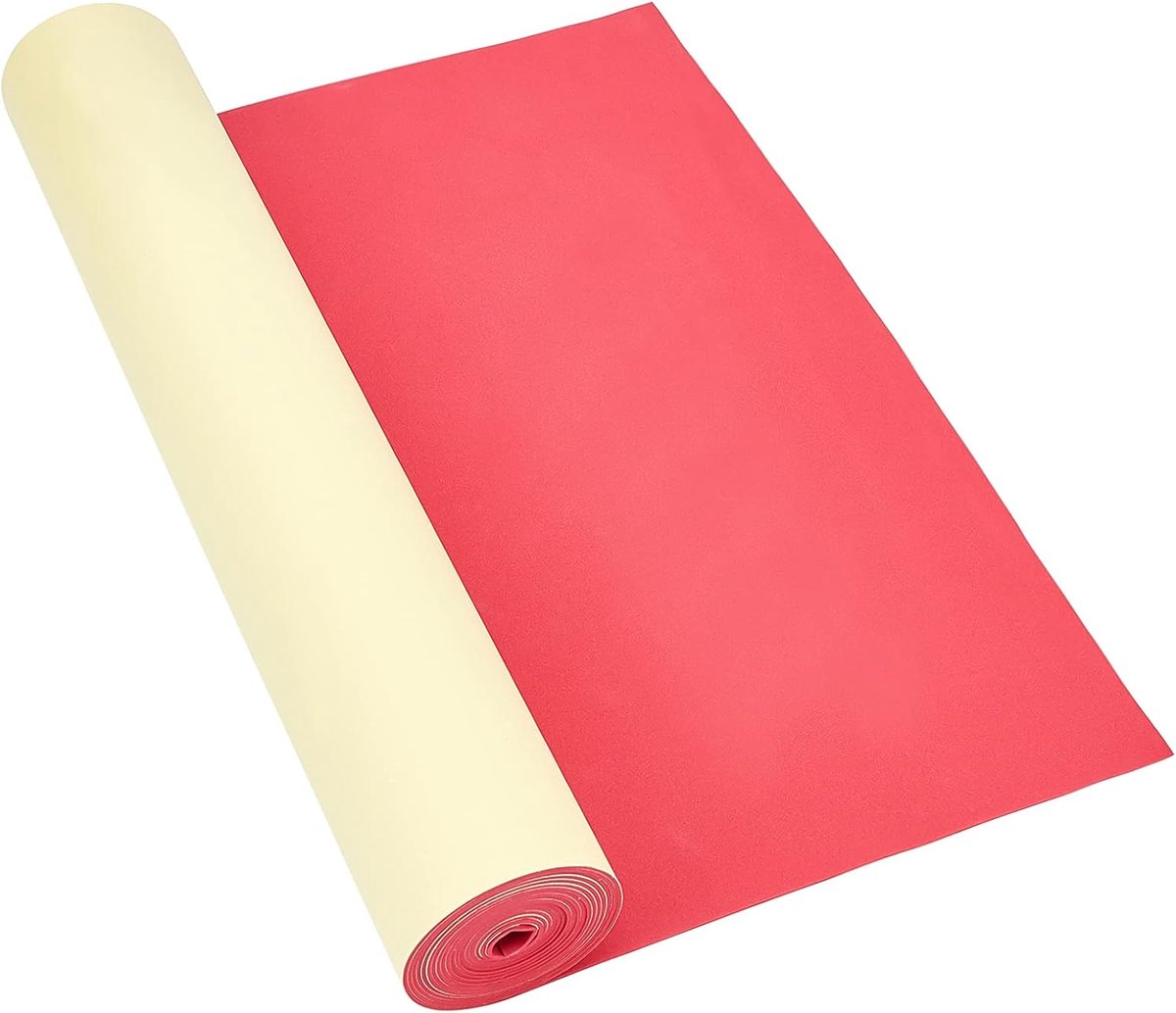 SnelShoppen - Zelfklevende EVA Foam Rol 30 cm x 2 m Rood 1 mm Dikke Schokabsorberende Bescherming voor Meubels, Creatieve Projecten, Kostuums, Geluids