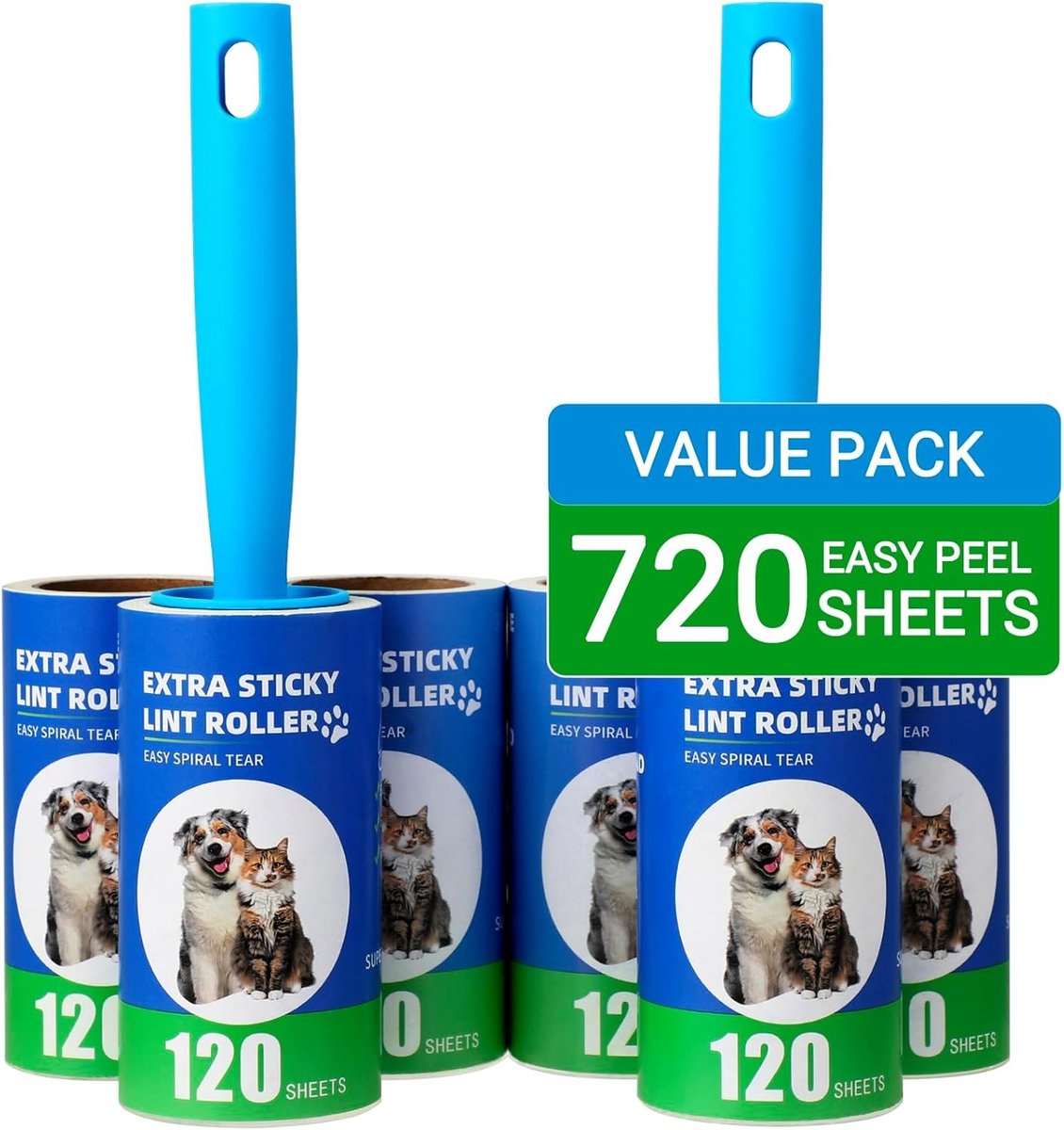 Pluizenroller Set - Handvatten en Vervangbare Rollen - Sterk Kleverige Roller voor Kleding en Meubels - Voor Huisdieren