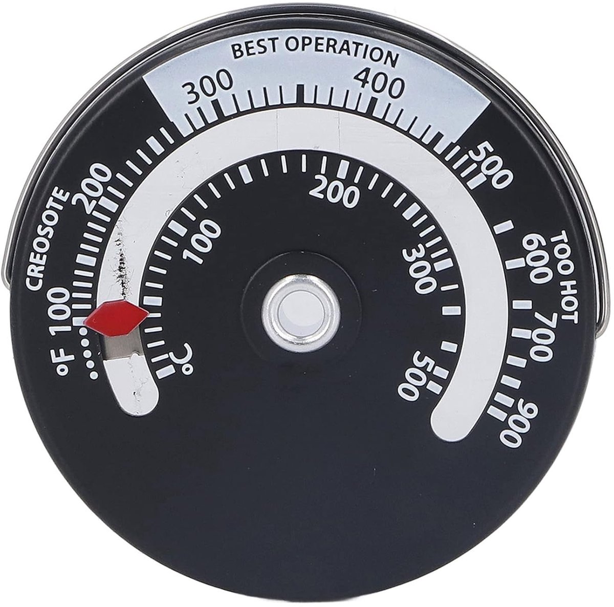 SnelShoppen - Houtkachel Thermometer Magnetisch, 0-500℃ Temperatuurmeter met Aluminium Wijzerplaat voor Houtkachels, Gasfornuizen en Pellets