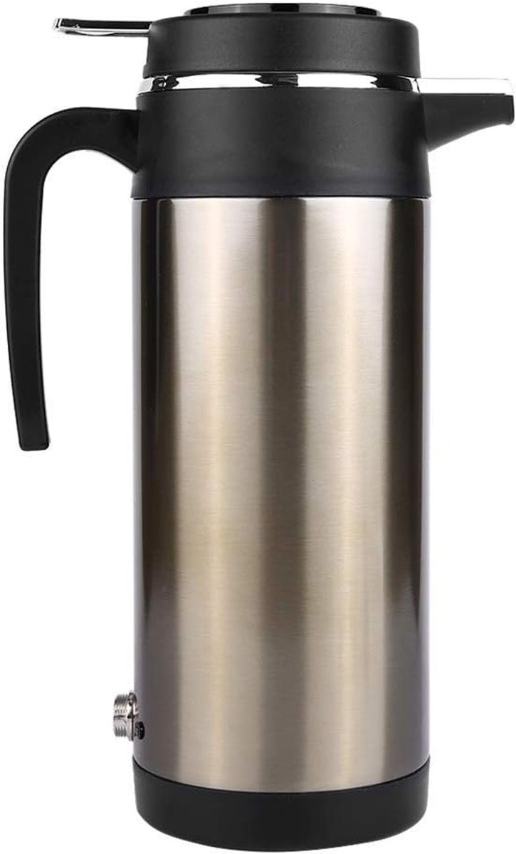 SnelShoppen - Elektrische Waterkoker 200 ml, RVS, 12V/24V, Reis Waterkoker voor Auto, Koffie, Thee, Camping, Grote Capaciteit 1200 ml