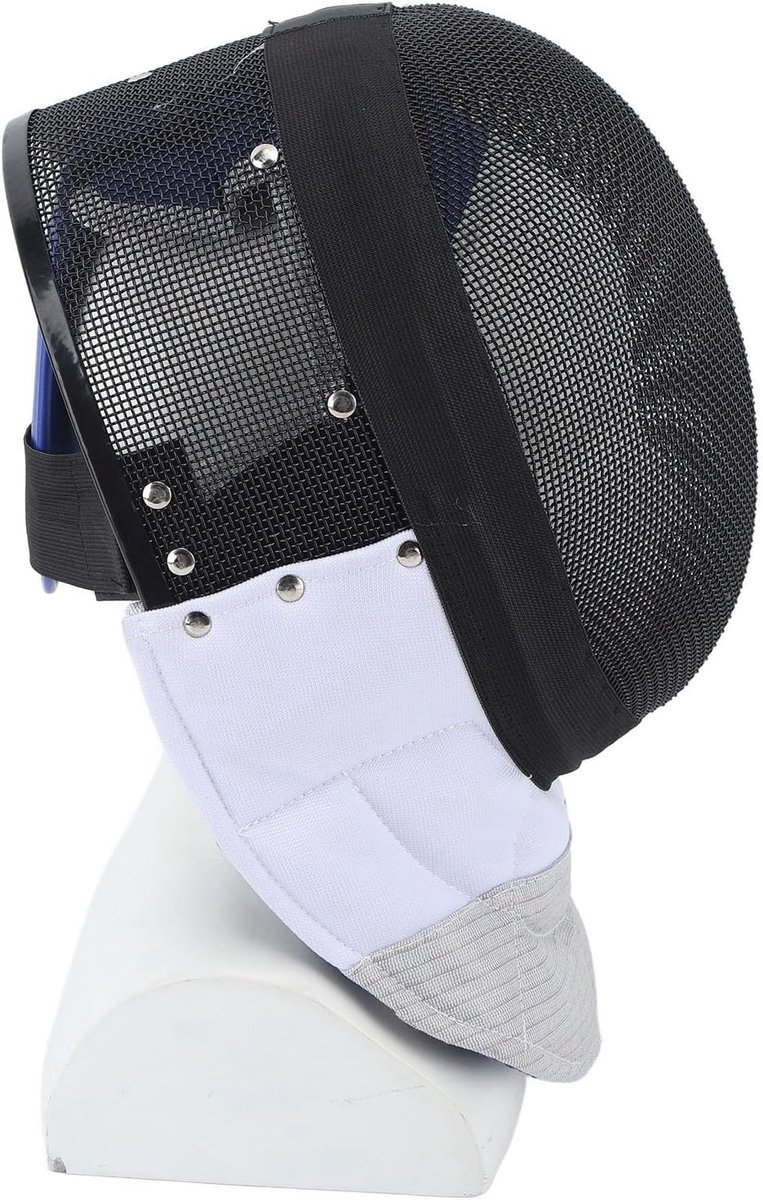SnelShoppen - Fencing Helmetscherm, Zwart Fencing Masker met Gevoerde Bovenkraag voor Dagelijkse Training en Wedstrijd, Maat S