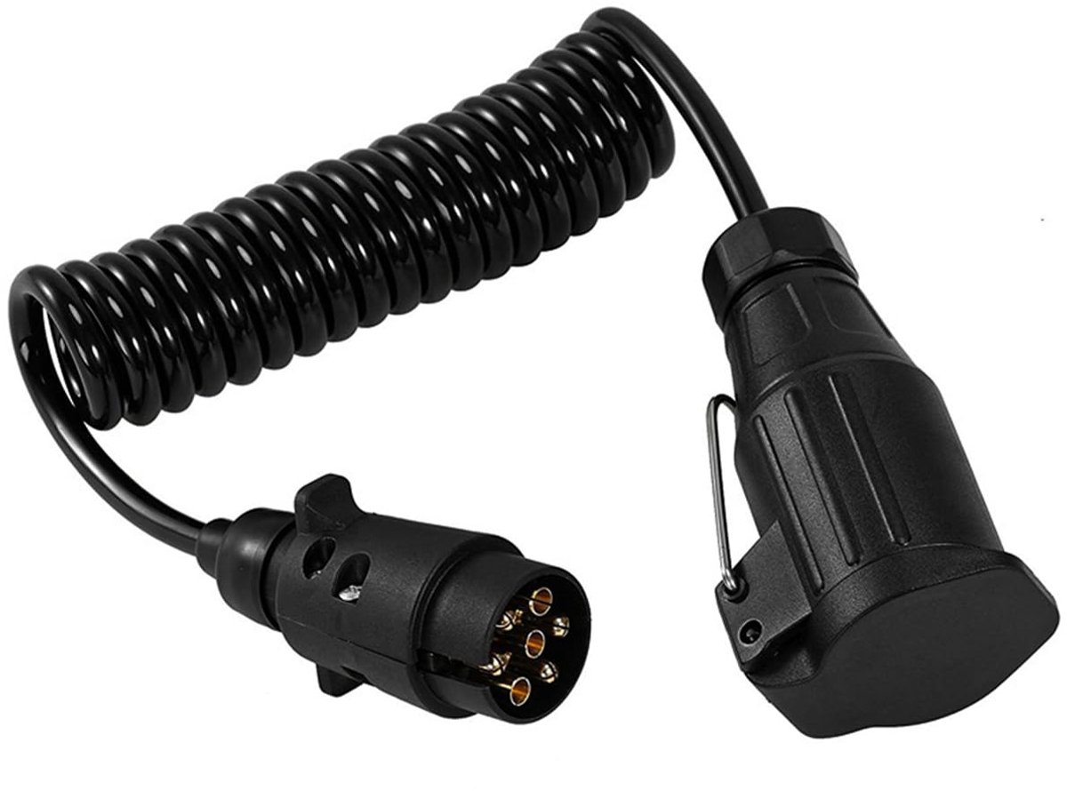 SnelShoppen - 2m Caravan Verlengkabel voor Trailer Aansluitingen - 12V 7 naar 13 Pin Adapter - Ideaal voor Caravan, Camper en Trailer