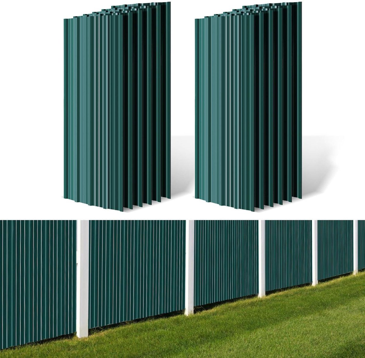 Trapeziumplaten - Golfplaten Dakplaten - Dak Bedekken - Verzinkt Staal - 129 x 46 cm - Groen