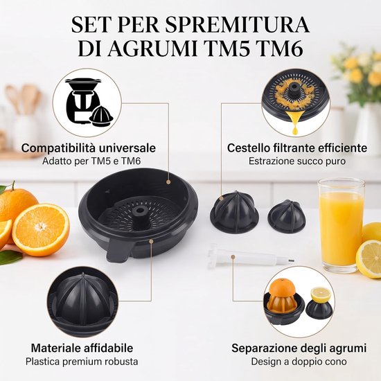 Onderdeel voor Thermomix TM5 TM6 Citruspersset - Sinaasappelsap Opzetstuk - Kunststof Materiaal - Zeef Mand - Handmatige Sapcentrifuge. — afbeelding 2