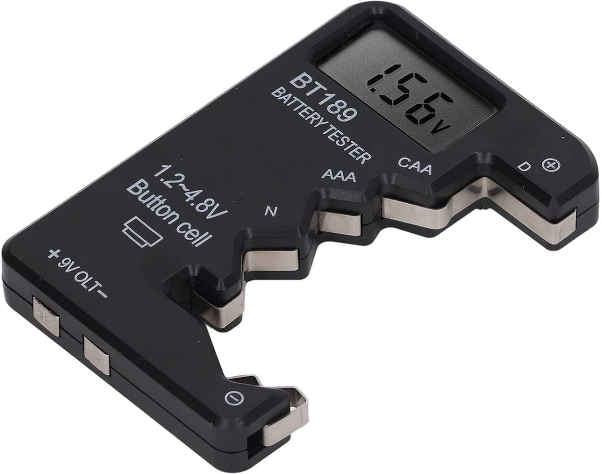SnelShoppen - Batterijtester, Capaciteit Tester Meter voor AA AAA 6F22 9V 1.5V - Digitale Display Tool - Compact en Lichtgewicht - Ideaal voor Thuisge