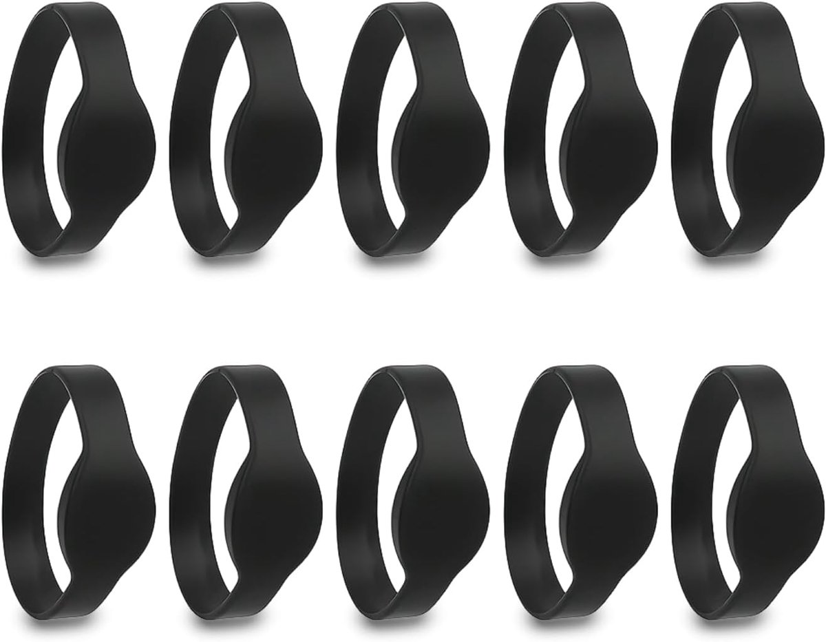 SnelShoppen - Waterdichte RFID Siliconen Polsband 13.56MHz voor Toegangscontrole, Zwembad, Sauna en Hotel - Zwart - Comfortabel en Duurzaam