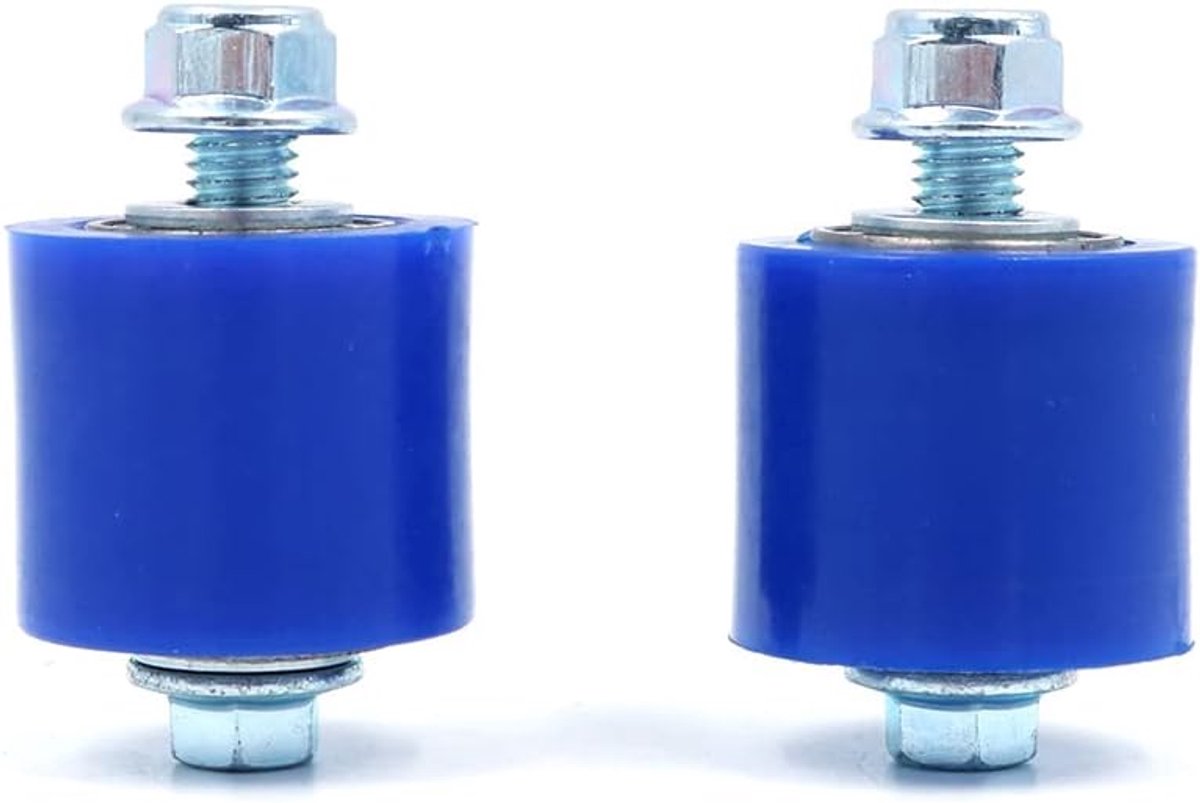 SnelShoppen - 2 Stuks Motorfiets 8mm Ketting Roller Spanningwiel Gids met Schroef Geschikt voor YFZ 350 Banshee Motor Blauw