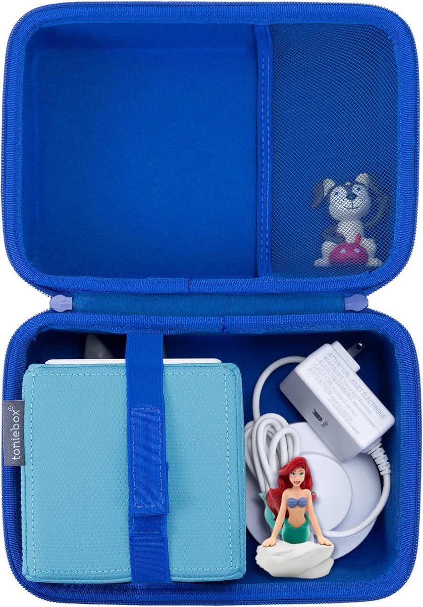 SnelShoppen - Aenllosi Hart Draagtas voor Tonibox Starter Set - Organiser voor Tonies Figuren, Toniebox, Hoofdtelefoon, Mini Speelgoed, Oplader - Blau