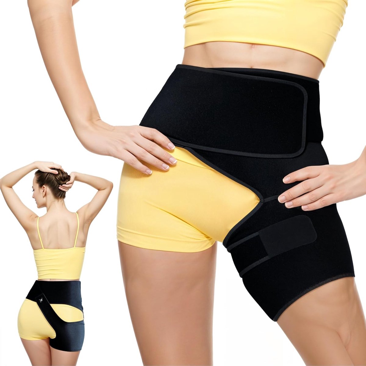 SnelShoppen - Astorn Heupbrace Ondersteuning Linkerbeen - Verstelbare Liescompressieband voor Bovenbeen, Hamstring, Artritis, Bursitis en Blessures -