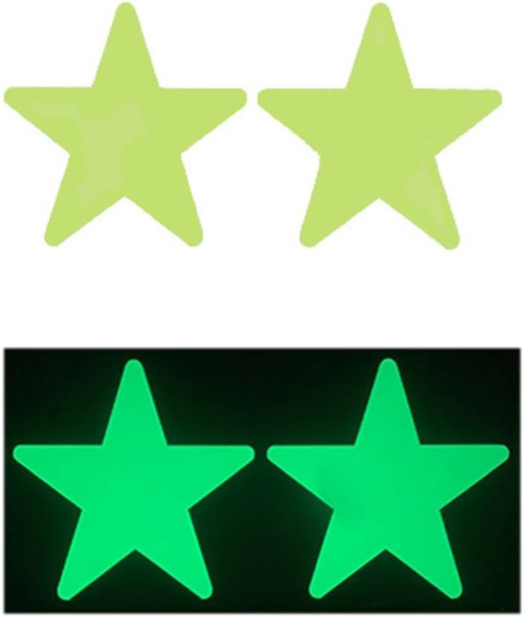 SnelShoppen - Pack van 20 Luminous Sterren Wandstickers 9,2 cm Zelfklevend Luminous Sterren Wandstickers Kinderen Jongens Meisjes Wanddecoratie voor D
