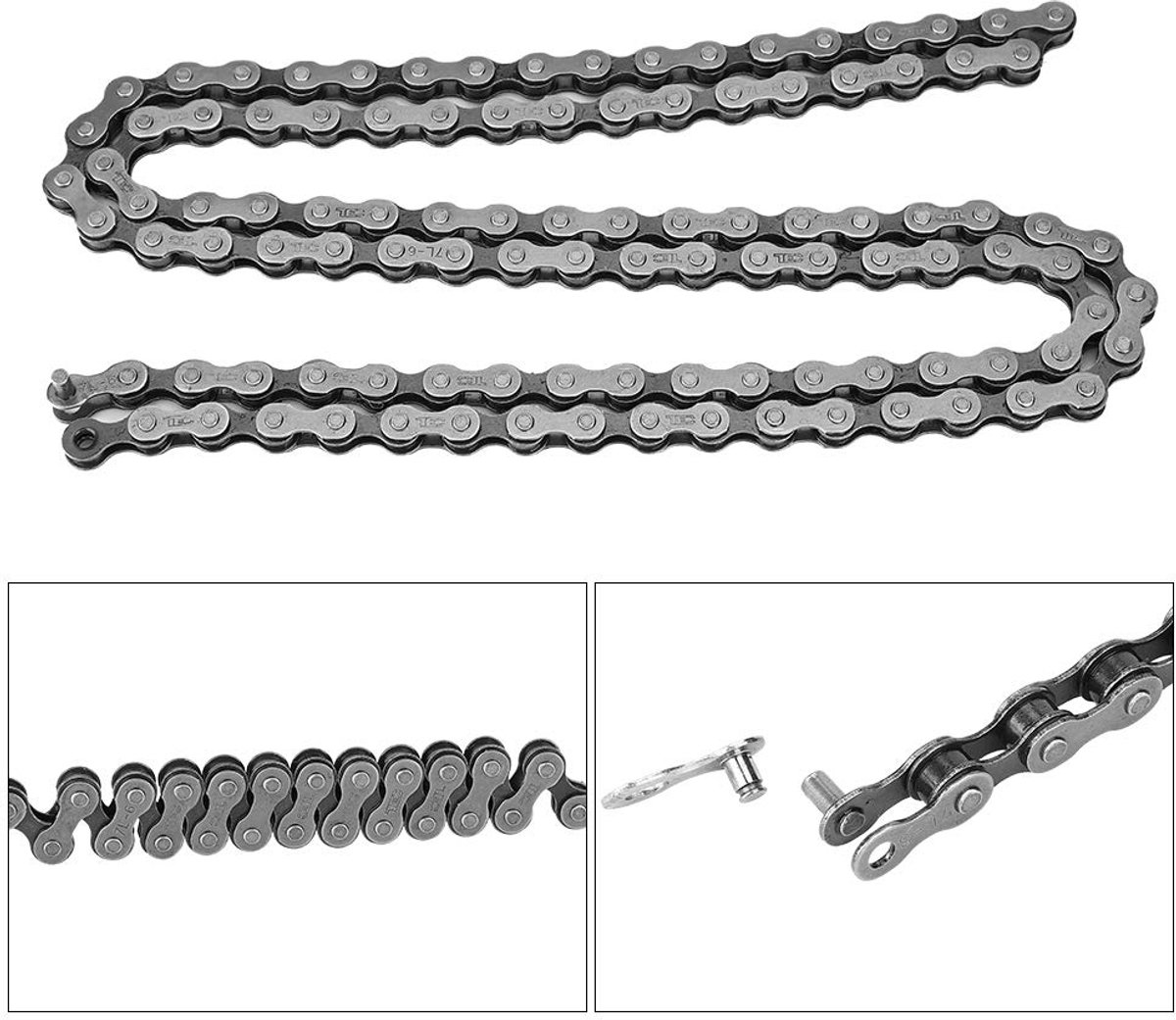 SnelShoppen - 106 Links Holle Fiets Ketting, Mountainbike Ketting, Enkele Versnelling, Stalen Fiets Ketting voor Vouwfietsen en Racefietsen