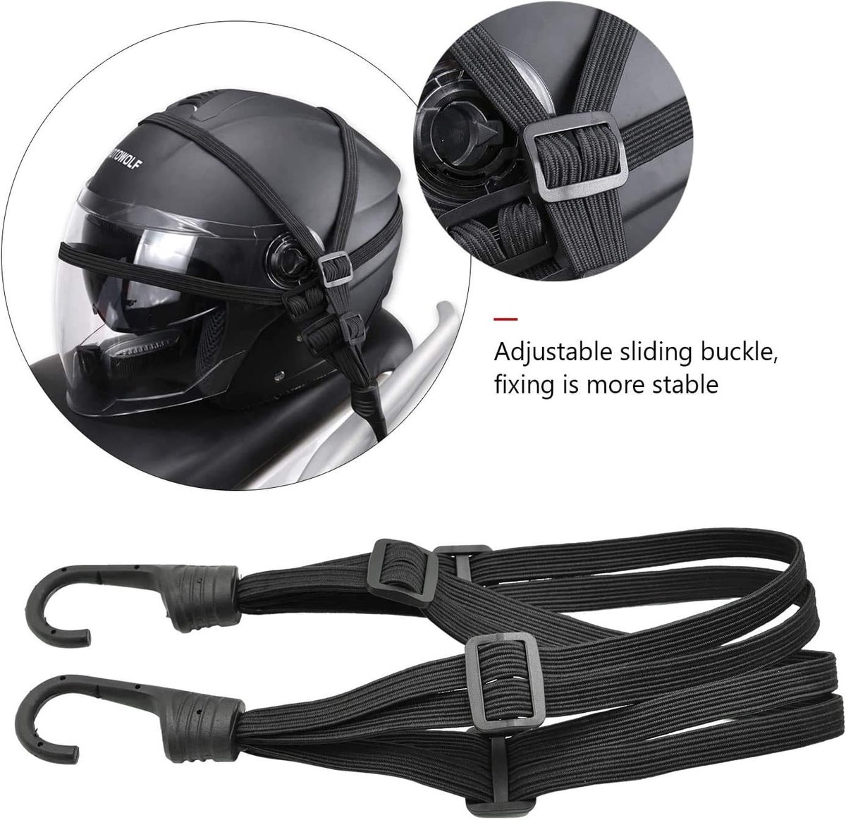 SnelShoppen - Elastische Motorhelm Net met Rubber Luggage Kabel Houder voor Motorrijden, Duurzaam en Rekbaar, Ideaal voor Cross Country Motorfietsen