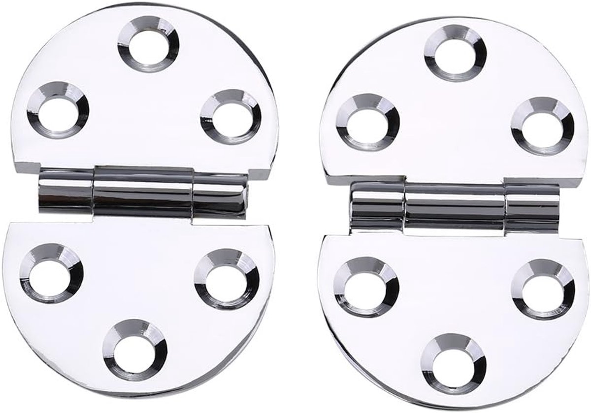 SnelShoppen - 2 Stuks Ronde Koperen Scharnieren, Meubel Vouwtafel Brass Scharnier Praktisch Ronde Tafel Scharnier voor Naaimachine Achterklep