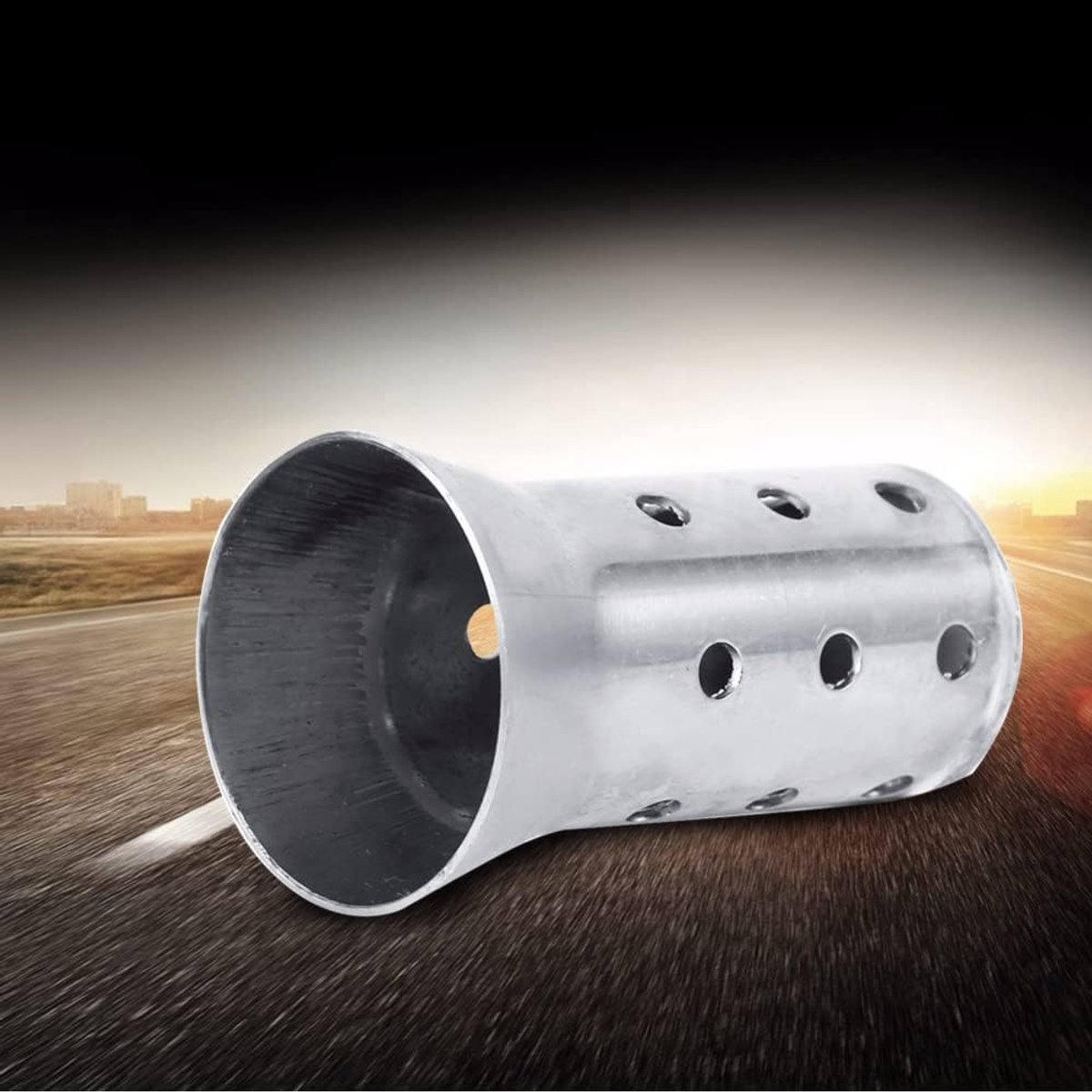 SnelShoppen - Universele Verwijderbare Motoruitlaatpijp met DB Killer - 1 stuk RVS Baffle Uitlaat voor 60mm Diameter Motoren - Duurzaam en Corrosiebes