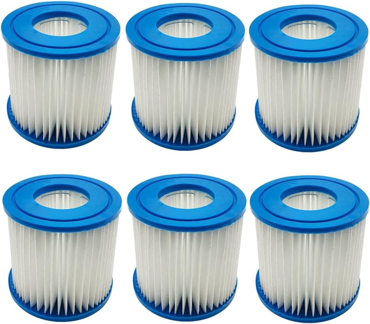 SnelShoppen - 6 Stuks Vervangende Whirlpools, Compatibel met Intex Type D en Bestway Type VII, Filtercartridge voor Hot Tub en Spa, Voor Schone en Fri